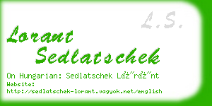 lorant sedlatschek business card